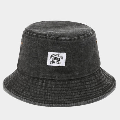 Retro Vintage Bucket Hat – Washed Denim Foldable Unisex Hat in Multiple Colors