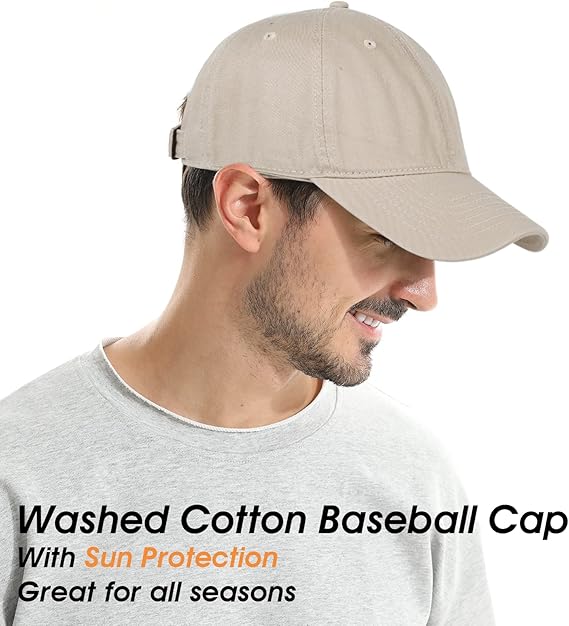Short Visor Baseball Cap for Men Cotton Adjustable Solid Hat for Short Hair