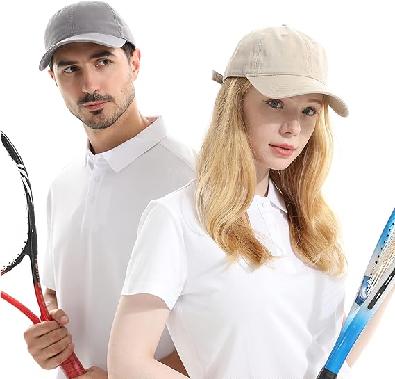 Short Visor Baseball Cap for Men Cotton Adjustable Solid Hat for Short Hair