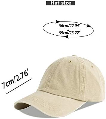 Sports Baseball Cap 100% Cotton Fits Women Adjustable Cotton Khaki Hat