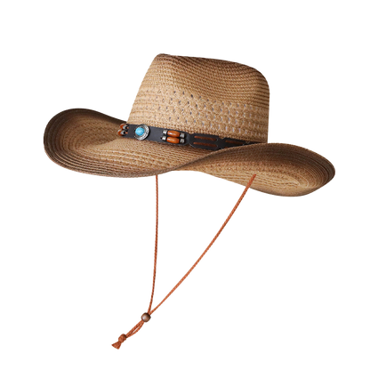 Straw Cowboy Hat | Wide Brim Western Style Sun Hat for Riding & Holidays
