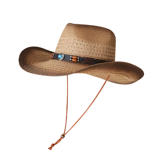 Straw Cowboy Hat | Wide Brim Western Style Sun Hat for Riding & Holidays