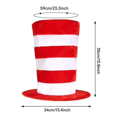 The Cat in the Hat Halloween Costume Set  Red Striped Hat, Bow Tie & Gloves