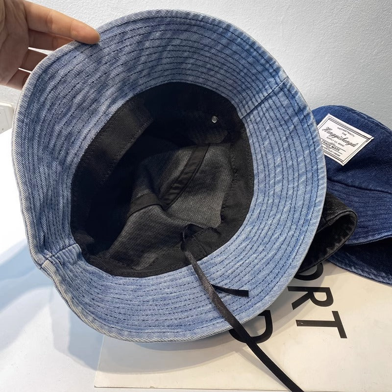 Vintage 80s 90s Denim Bucket Hat - Retro Cowboy Fisherman Cap Unisex Sun Hat