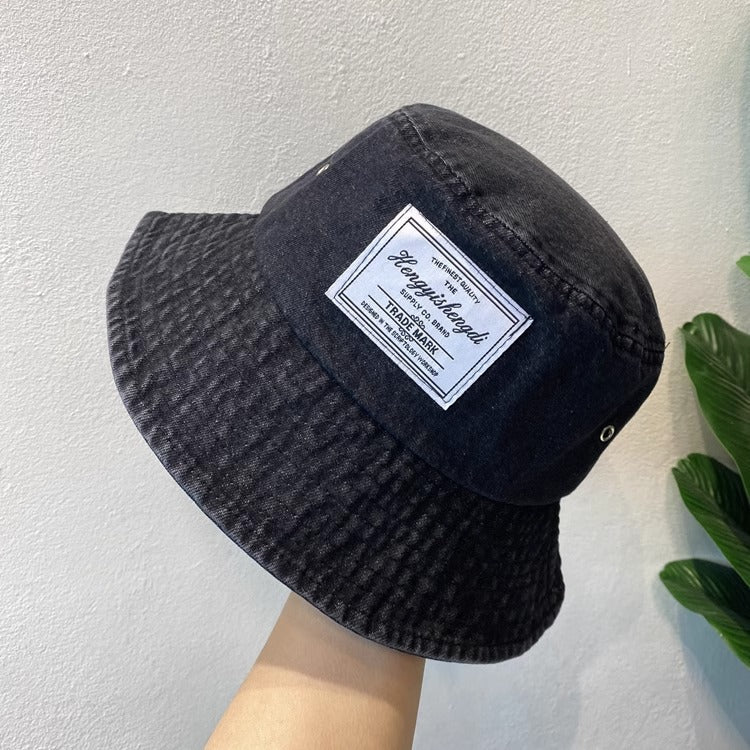 Vintage 80s 90s Denim Bucket Hat - Retro Cowboy Fisherman Cap Unisex Sun Hat