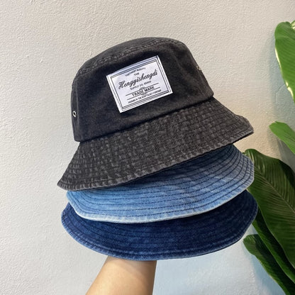 Vintage 80s 90s Denim Bucket Hat - Retro Cowboy Fisherman Cap Unisex Sun Hat