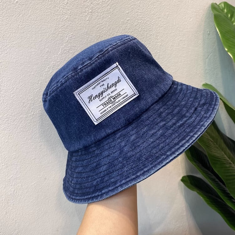 Vintage 80s 90s Denim Bucket Hat - Retro Cowboy Fisherman Cap Unisex Sun Hat