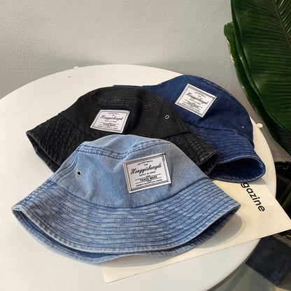 Vintage 80s 90s Denim Bucket Hat - Retro Cowboy Fisherman Cap Unisex Sun Hat