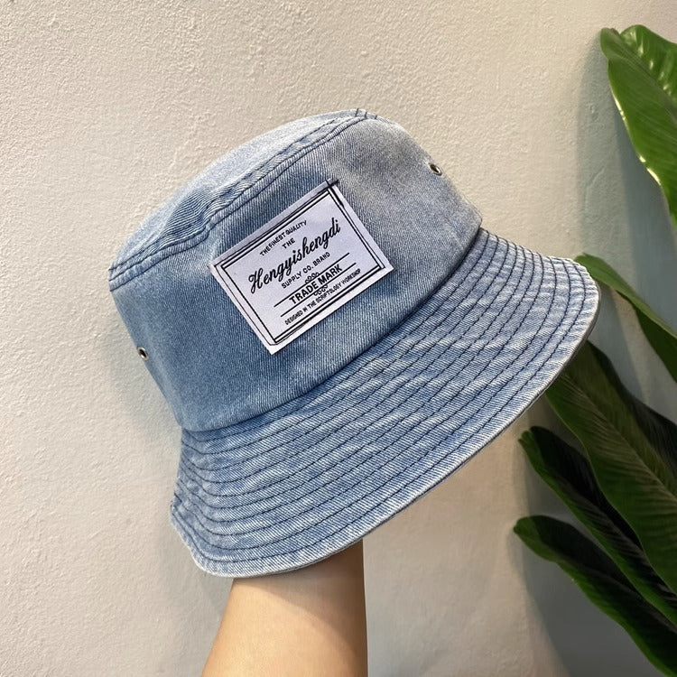 Vintage 80s 90s Denim Bucket Hat - Retro Cowboy Fisherman Cap Unisex Sun Hat