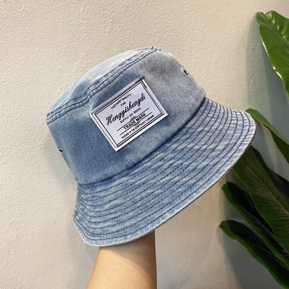 Vintage 80s 90s Denim Bucket Hat - Retro Cowboy Fisherman Cap Unisex Sun Hat