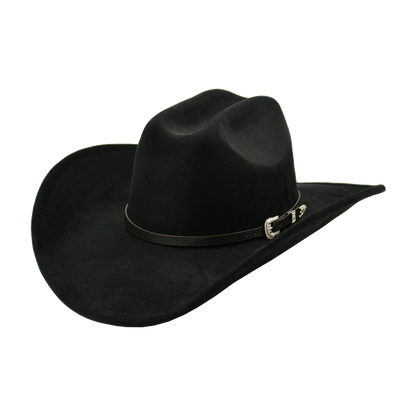 White Cowboy Hat with Wide Brim, Upturned Edge & Adjustable Western Style