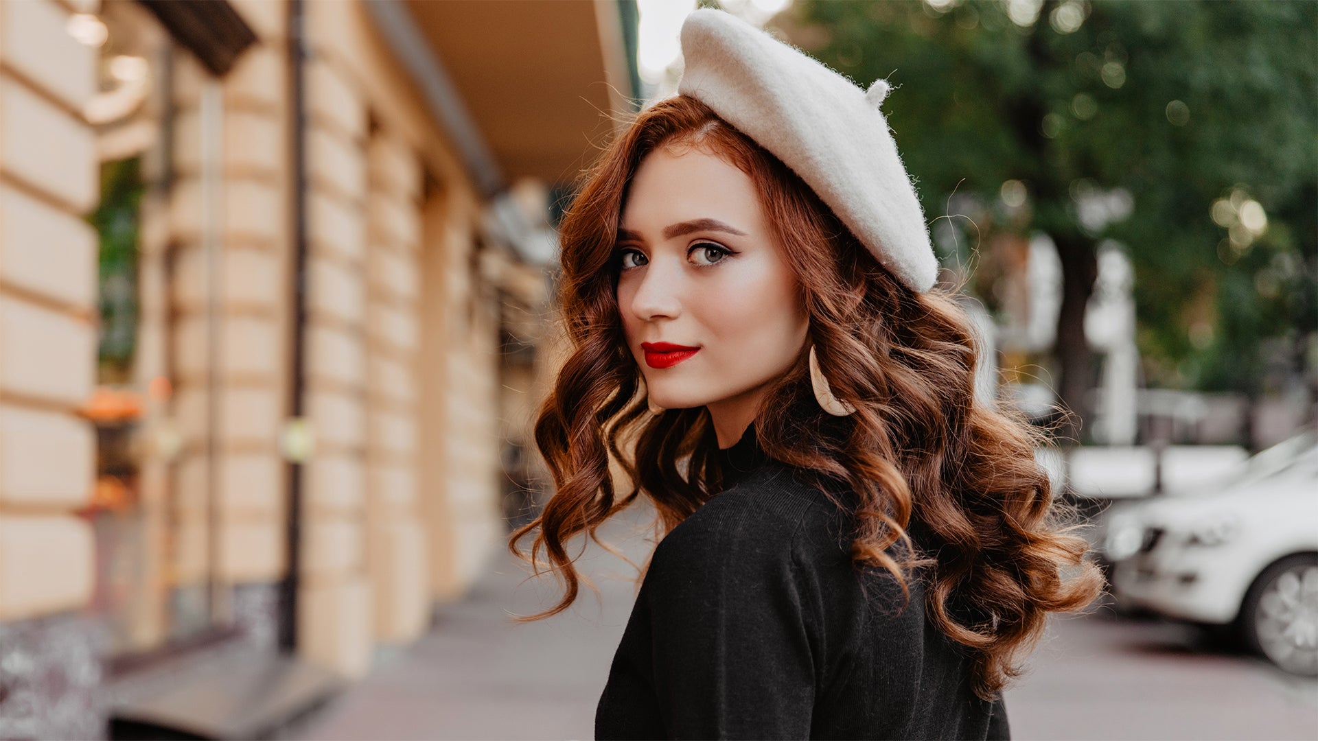 White Beret Wool French Hat Solid Color Beret Cap for Women Girls