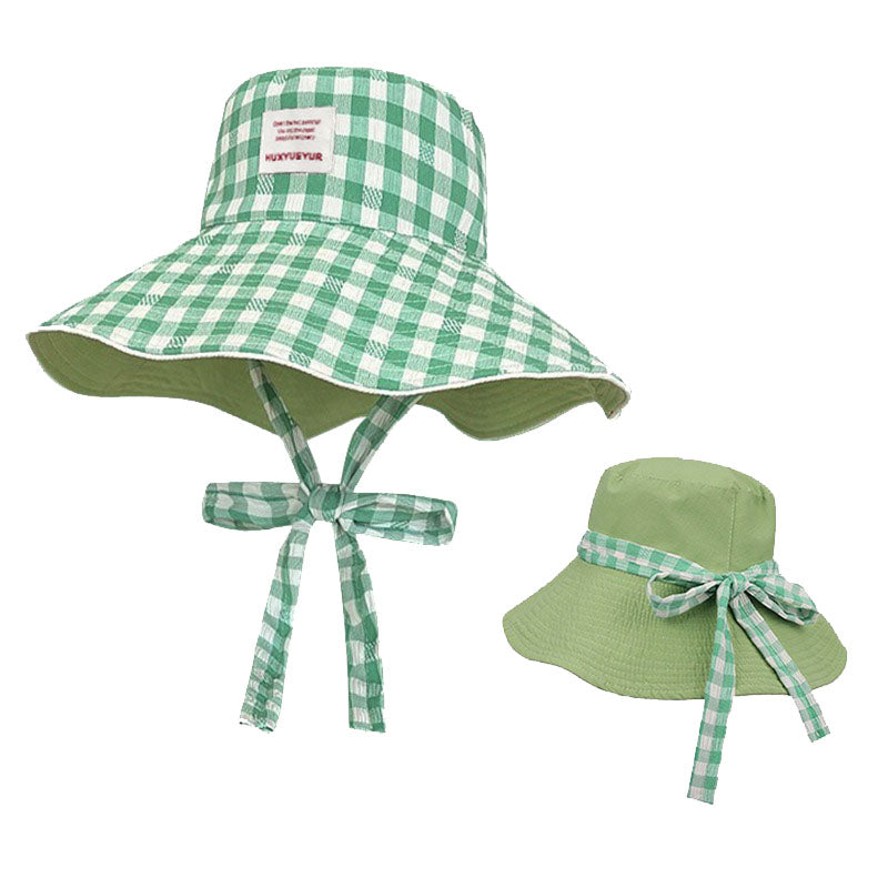 Wide Brim Bucket Hat – Reversible Plaid Sun Hat with Chin Strap, UV Protection, Multiple Colors