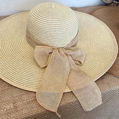 Wide Brim Straw Hat Womens Beach Sun Hat Vacation Style for Women