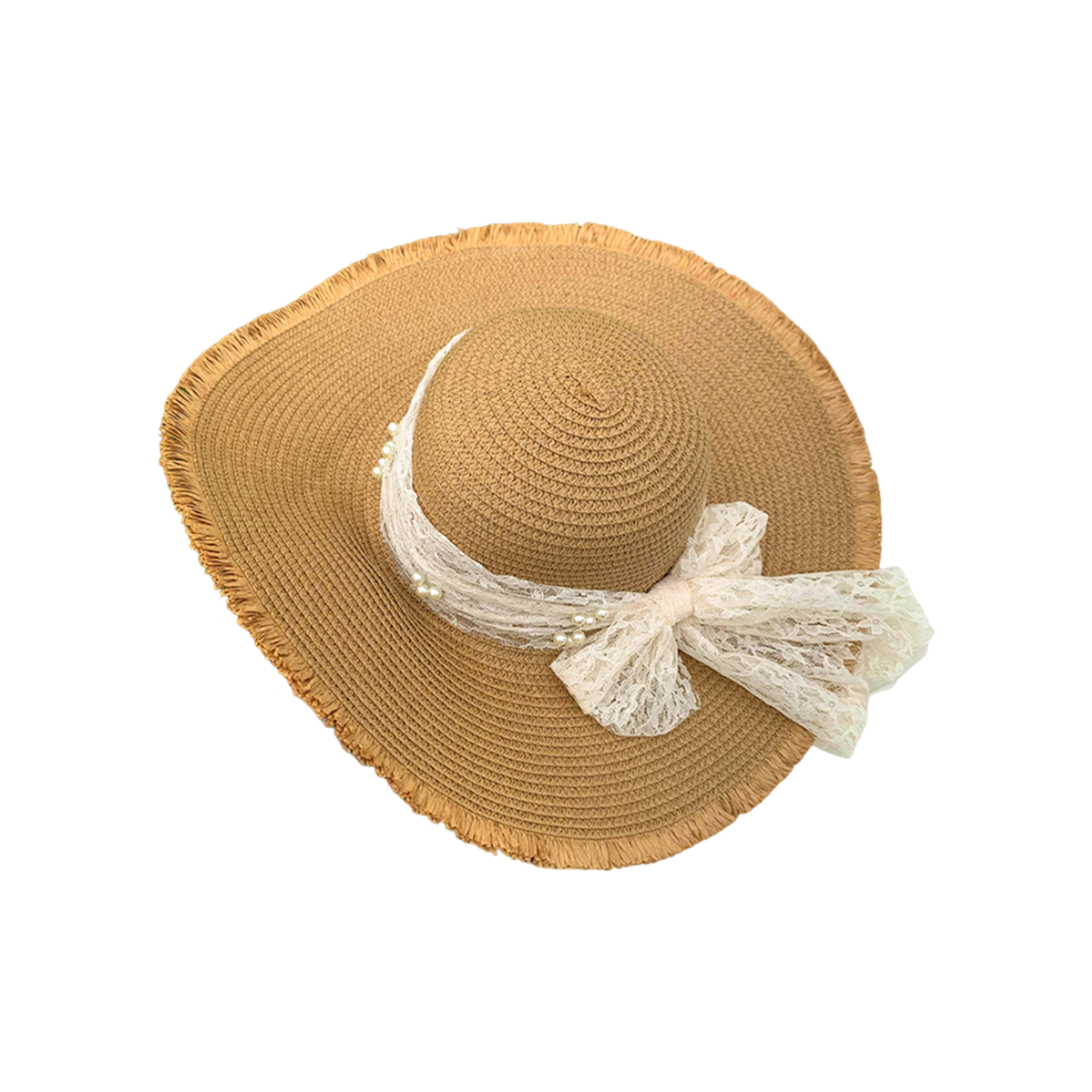 Straw Beach Hat Women Wide Brim Bow Sun Hat Elegant Vacation Beach Style