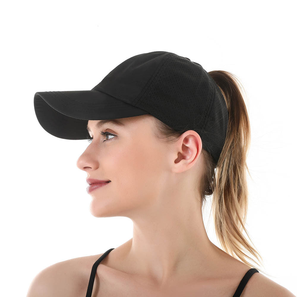 Womens Baseball Cap Cross Ponytail Hat Mesh Sun Hat Sports