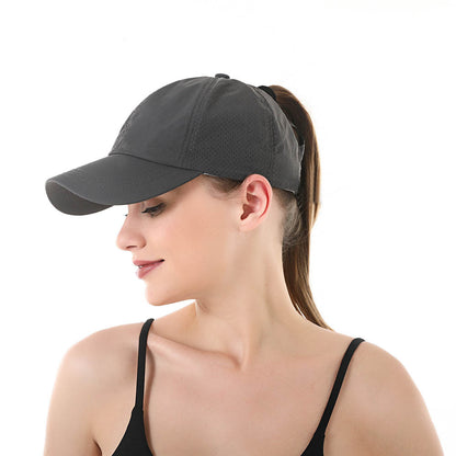 Womens Baseball Cap Cross Ponytail Hat Mesh Sun Hat Sports