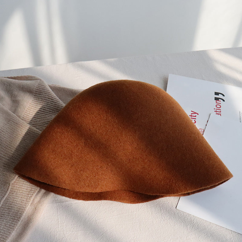 Wool Bucket Hat Womens Fleece Shearling Style | Suede Fisherman Cap Satin Lined