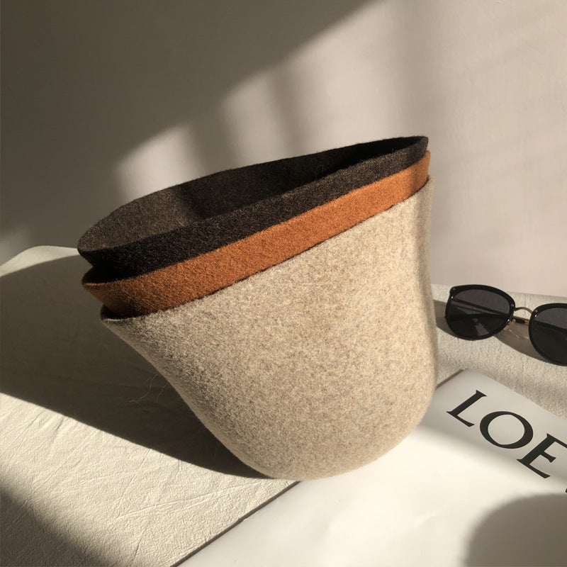 Wool Bucket Hat Womens Fleece Shearling Style | Suede Fisherman Cap Satin Lined