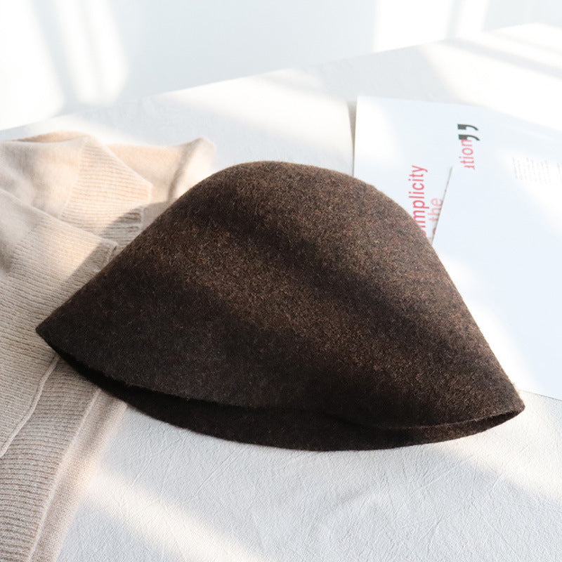 Wool Bucket Hat Womens Fleece Shearling Style | Suede Fisherman Cap Satin Lined