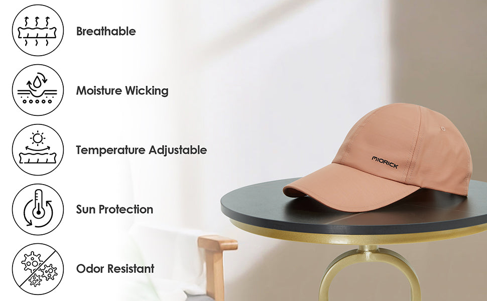 Wool Baseball Cap Women's Merino Ponytail Golf Hats with Adjustable Velcro for Hiking and Running
