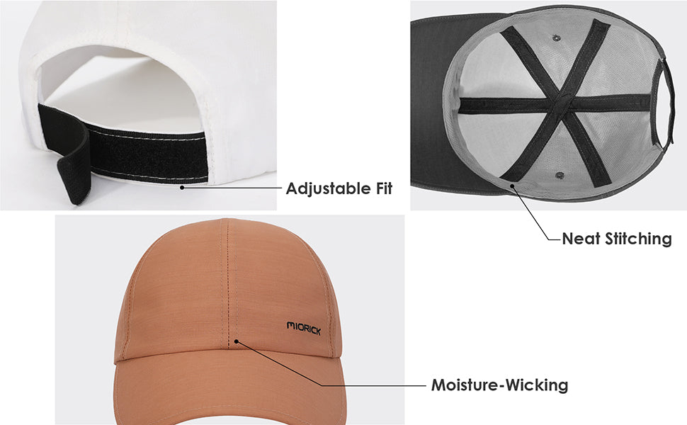 Wool Baseball Cap Women's Merino Ponytail Golf Hats with Adjustable Velcro for Hiking and Running