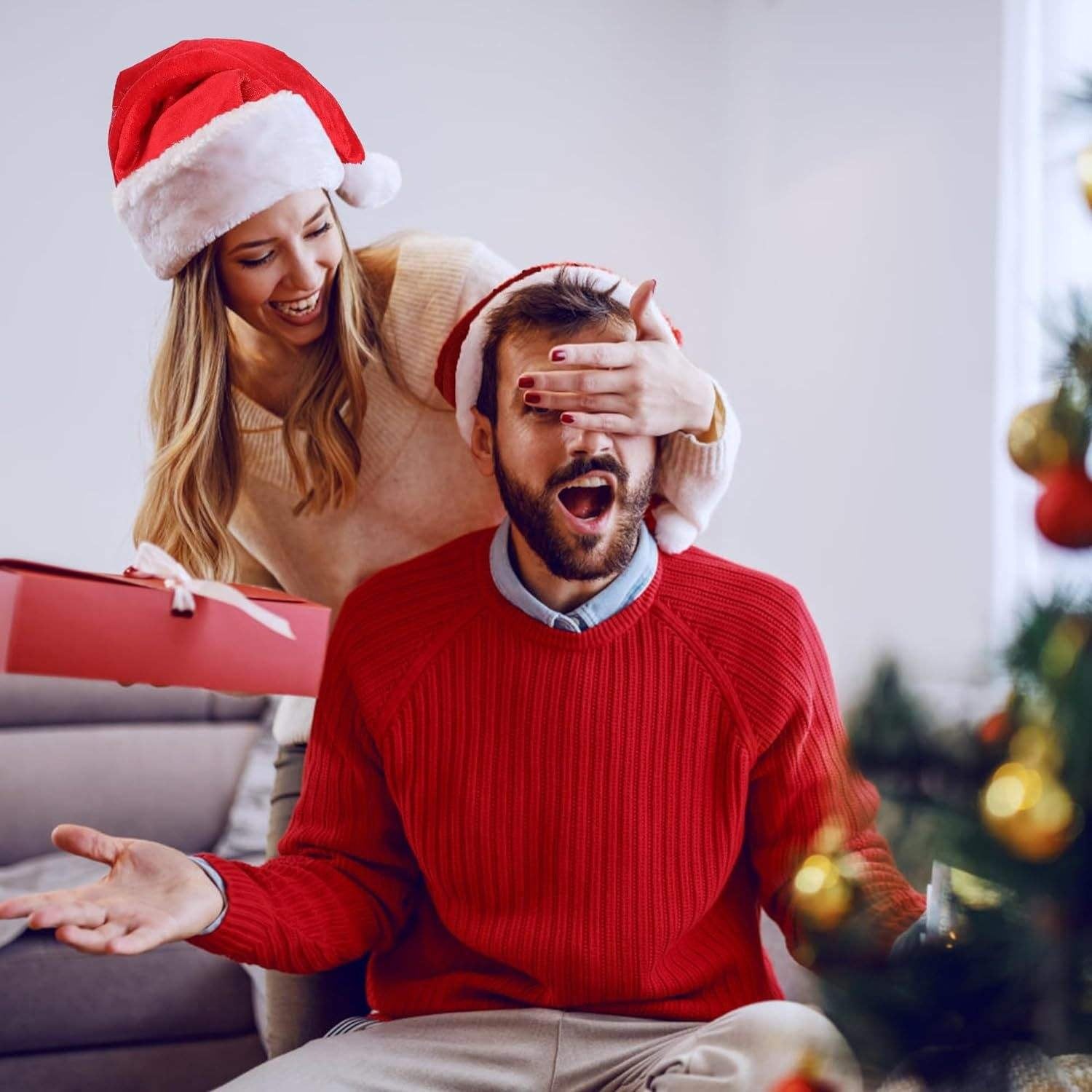 Oversized Big Santa Hat Extra Large Plush Holiday Cap for Large Heads