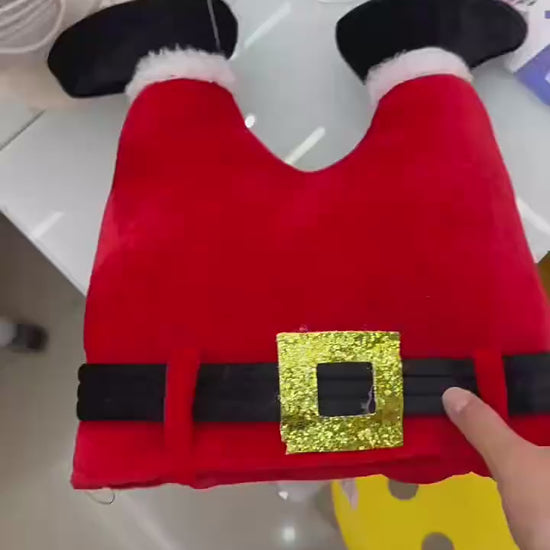 Funny Personalized Santa Hat Weird Claus Creative Red Leg Party Cap