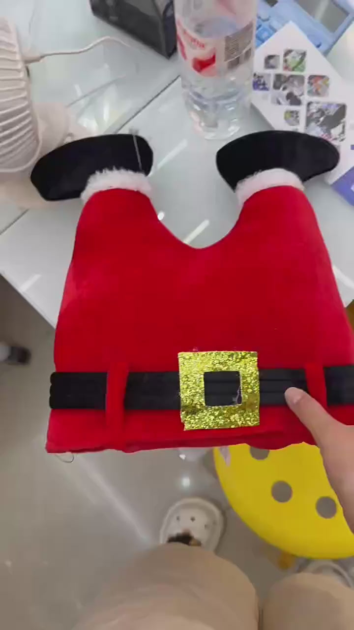 Funny Personalized Santa Hat Weird Claus Creative Red Leg Party Cap