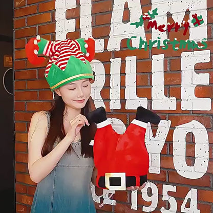 Funny Personalized Santa Hat Weird Claus Creative Red Leg Party Cap